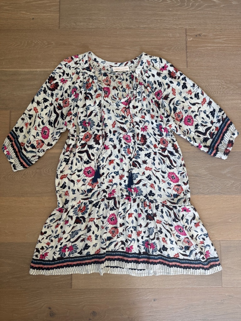 Natalie Martin Floral Peasant Dress in Cream, Pink, Black, Navy